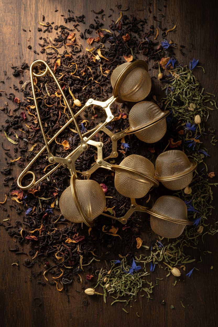 Gold Round Tea strainer